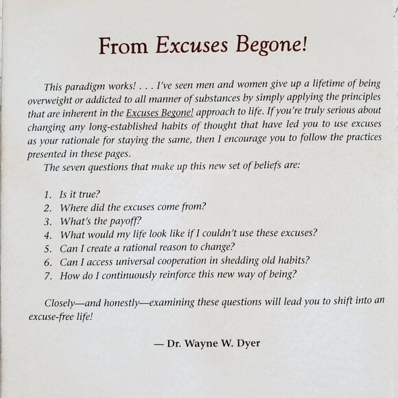 Excuses Begone How to Change Lifelong Self Defeating Thinking Habits GUC - Picture 2 of 8